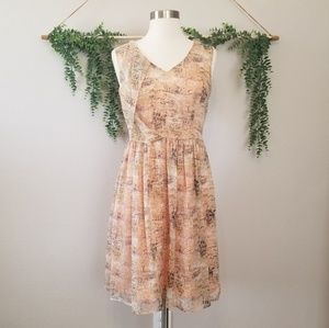 Antonio Melani Peach Chiffon Dress Size 2